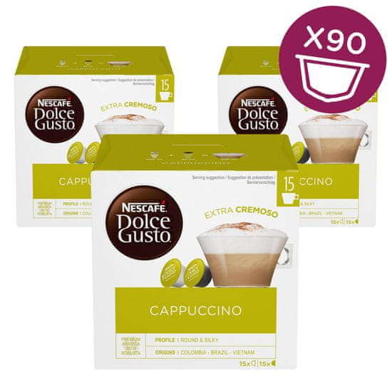 NESCAFÉ Dolce Gusto Cappuccino kapsule za kavo, XXL (90 kapsul / 45 napitkov)