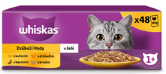 Whiskas blazinice, perutninski izbor, v želeju, 48 x 85 g