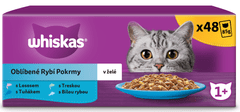 Whiskas blazinice z ribo, v želeju, 48 x 85 g