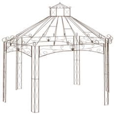 Vidaxl Vrtni paviljon antično rjav 558x350x408 cm železo