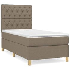 Vidaxl Box spring postelja z vzmetnico taupe 80x200 cm blago