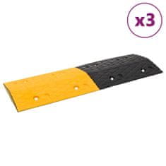 shumee Hitrostna ovira 3 kosi rumena in črna 97x32.5x4 cm guma