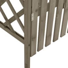 Greatstore Pergola z vrati 116x40x204 cm siva trden les jelke