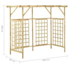 Vidaxl Vrtna pergola za 3 smetnjake impregnirana borovina