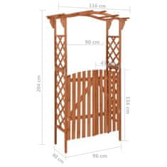 Vidaxl Pergola z vrati 116x40x204 cm trden les jelke