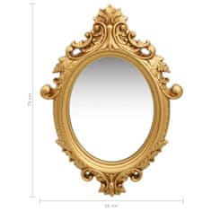 Vidaxl Stensko ogledalo v grajskem stilu 56x76 cm zlato