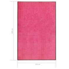 Vidaxl Pralni predpražnik roza 120x180 cm