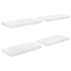 Vidaxl Stenske police 4 kosi visok sijaj bele 50x23x3,8 cm MDF