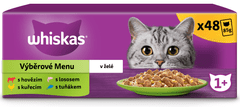 Whiskas hrana za mačke, v želeju, mešan nabor, 48 x 85 g