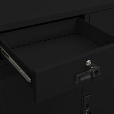 Vidaxl Pisarniška omara črna 90x40x102 cm jeklo