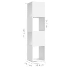 Vidaxl Vrtljiva omarica bela 34,5x34,5x147,5 cm iverna plošča