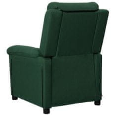 Vidaxl Zložljiv masažni stol, temno zelen, oblazinjen s tkanino