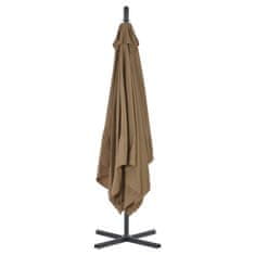 Vidaxl Previsni senčnik z jeklenim drogom 250x250 cm taupe