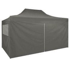 Vidaxl Zložljiv šotor s škarjami s štirimi stranicami 3 x 4,5 m antracit
