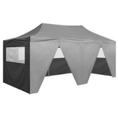 Vidaxl Profesionalni zložljivi šotor za zabavo s 4 stranicami 3x6 m jekleni antracit