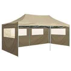 Vidaxl Profesionalni zložljivi šotor za zabavo s 4 stranicami 3x6 m jekleni kremni