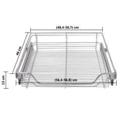 Vidaxl Izvlečne košare mrežaste 2 kosa 600 mm srebrne