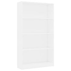 Vidaxl Knjižna omara 4-nadstropna bela 80x24x142 cm iverna plošča