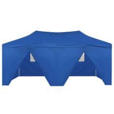 Vidaxl Profesionalni zložljivi šotor za zabavo s 4 stranicami 3 x 6 m jekleni modri