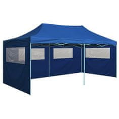 Vidaxl Profesionalni zložljivi šotor za zabavo s 4 stranicami 3 x 6 m jekleni modri
