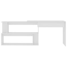 Vidaxl Kotna pisalna miza bela 200x50x76 cm iverna plošča