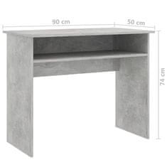 Greatstore Pisalna miza betonsko siva 90x50x74 cm iverna plošča