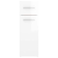 Vidaxl Lekarniška omara visok sijaj bela 20x45,5x60 cm iverna plošča