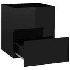 Greatstore Umivalna omarica, črna, visok sijaj, 41x38,5x45 cm