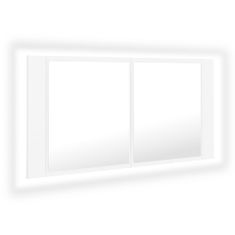 Vidaxl LED kopalniška omarica z ogledalom bela 90x12x45 cm