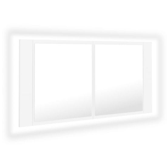 Vidaxl LED kopalniška omarica z ogledalom bela 90x12x45 cm