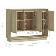 Vidaxl Komoda sonoma hrast 97x31x75 cm iverna plošča