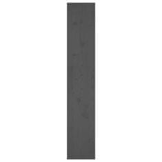 Vidaxl Knjižna omara/pregrada siva 80x30x167,4 cm trdna borovina