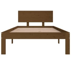 shumee Okvir za posteljo, medeno rjava, masivni les, 90x190 cm, enojni