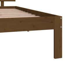 shumee Okvir za posteljo, medeno rjava, masivni les, 90x190 cm, enojni