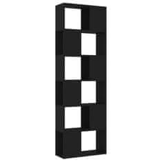 Vidaxl Knjižna omara za razdelitev prostora črna 60x24x186 cm