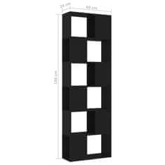 Vidaxl Knjižna omara za razdelitev prostora črna 60x24x186 cm