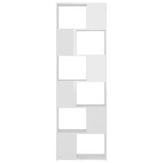 Vidaxl Knjižna omara za razdelitev prostora sijaj bela 60x24x186 cm