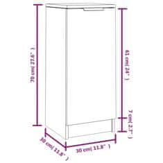 Vidaxl Komoda 2 kosa siva sonoma 30x30x70 cm konstruiran les