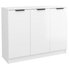 Vidaxl Komoda visok sijaj bela 90,5x30x70 cm konstruiran les