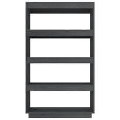 Vidaxl Knjižna omara za razdelitev prostora siva 80x35x135 cm borovina