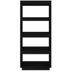 Vidaxl Knjižna omara za razdelitev prostora črna 60x35x135 cm borovina