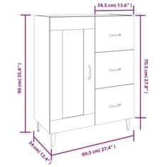 Vidaxl Komoda siva sonoma 69,5x34x90 cm konstruiran les