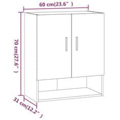 Vidaxl Stenska omarica bela 60x31x70 cm konstruiran les