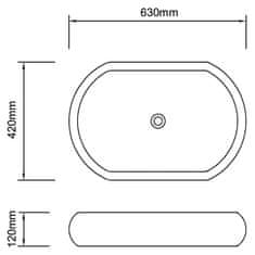 Vidaxl Luksuzni keramični ovalni umivalnik dimenzije 63 x 42 cm