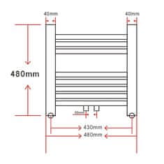 Vidaxl Kopalniški cevni radiator za centralno ogrevanje zaobljen 480x480 mm