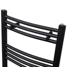 Greatstore Kopalniški radiator z ukrivljenimi cevmi 500x1160 mm črn