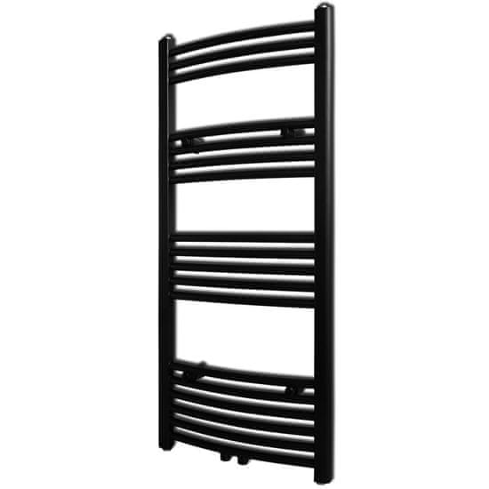 Vidaxl Kopalniški radiator z ukrivljenimi cevmi 500x1160 mm črn