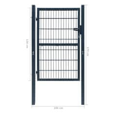 Vidaxl 2D Vrata za Ograjo (Enojna) Antracitno Sive Barve 106 x 170 cm