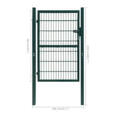 Vidaxl 2D Vrata za Ograjo (Enojna) Zelene Barve 106 x 210 cm