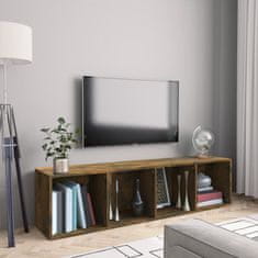 Vidaxl Knjižna/TV omara dimljeni hrast 143x30x36 cm konstruiran les